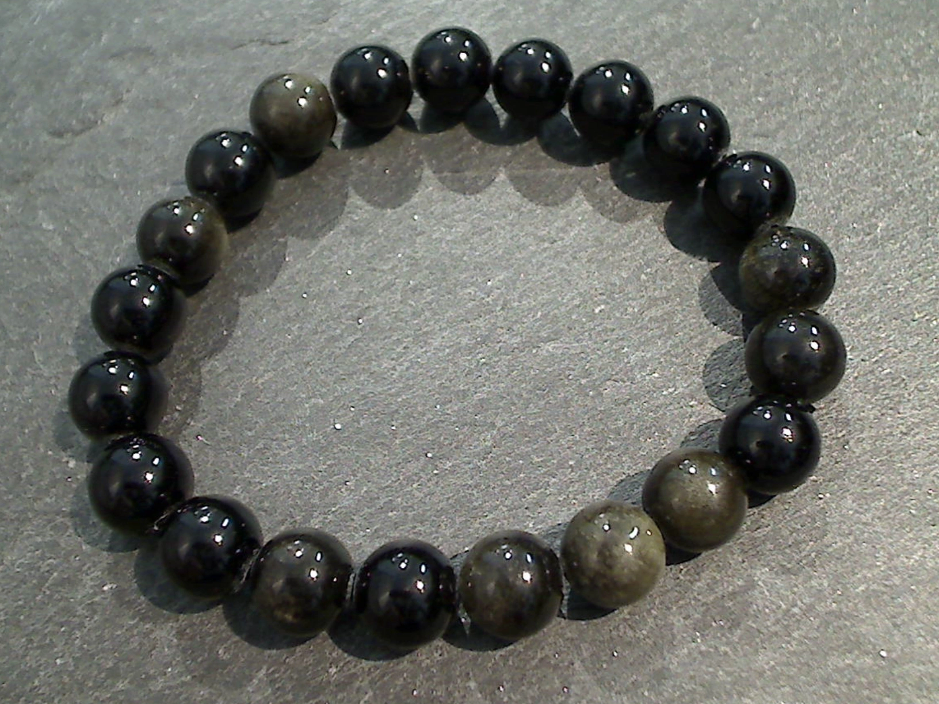 Gold Sheen Obsidian 8MM Stretch Bracelet Fluid Connection Last Chance