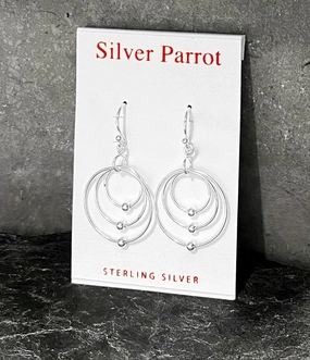 Opulent Shine Tri-Circle Sterling Silver Earrings