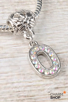 Letter O Rhinestone Bead Charm Pop Element