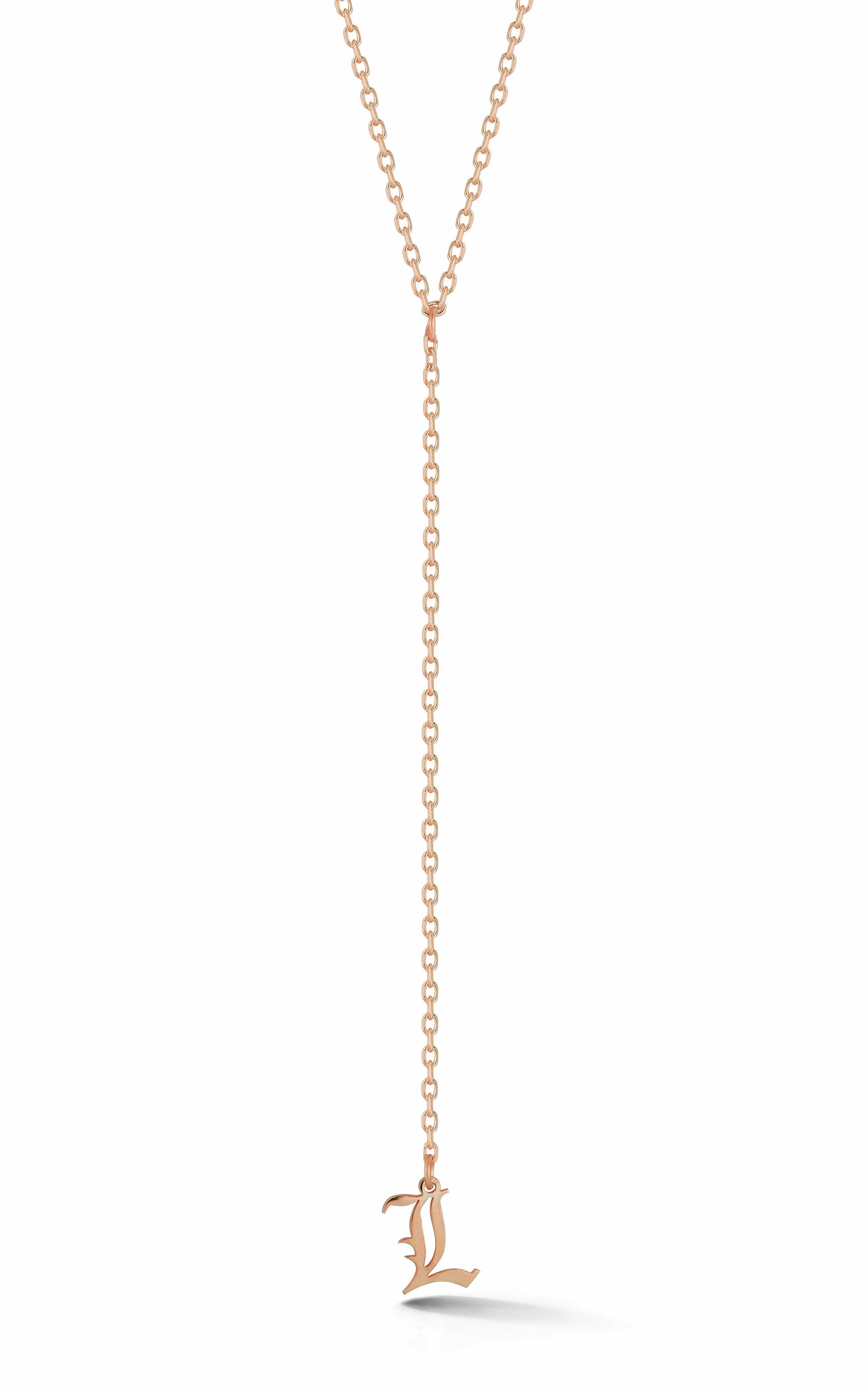 Old English Initial Lariat Lightweight accessory