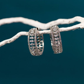 Marquila zircon loop earring Chic Update Layered Finish