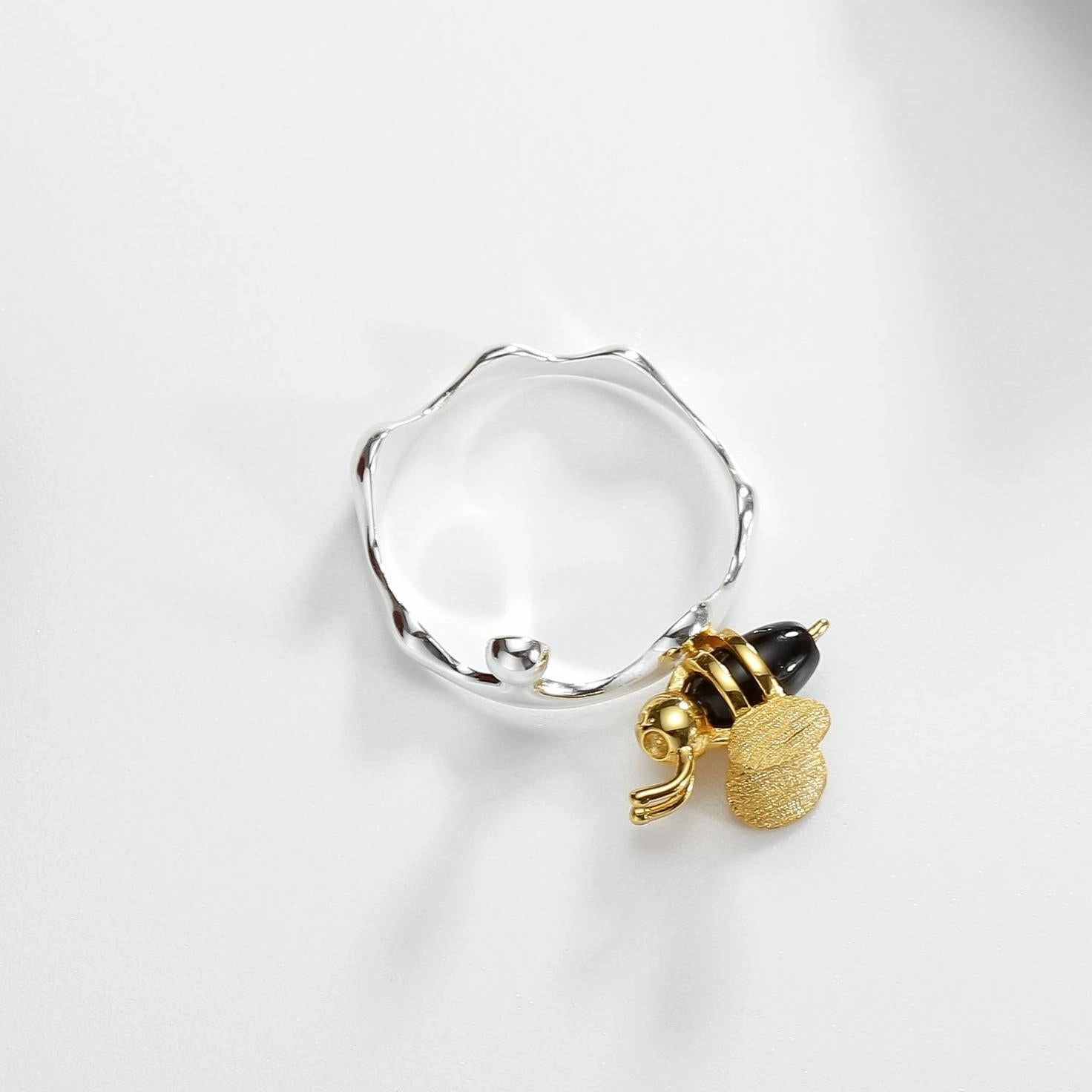 Luxury Trinket Bee & Dripping Honey Ring