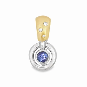 Refined Look Natural Finish Kirkland Jewelry Estate | 14K Two-Tone Tanzanite Pendant