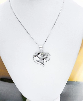 Mother and Child in Sterling Silver Pendant Signature Flair Style Upgrade