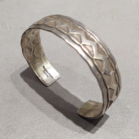 Ornate Design Graceful Touch Douglas Etsitty Sterling Silver Bracelet - Handmade Native American