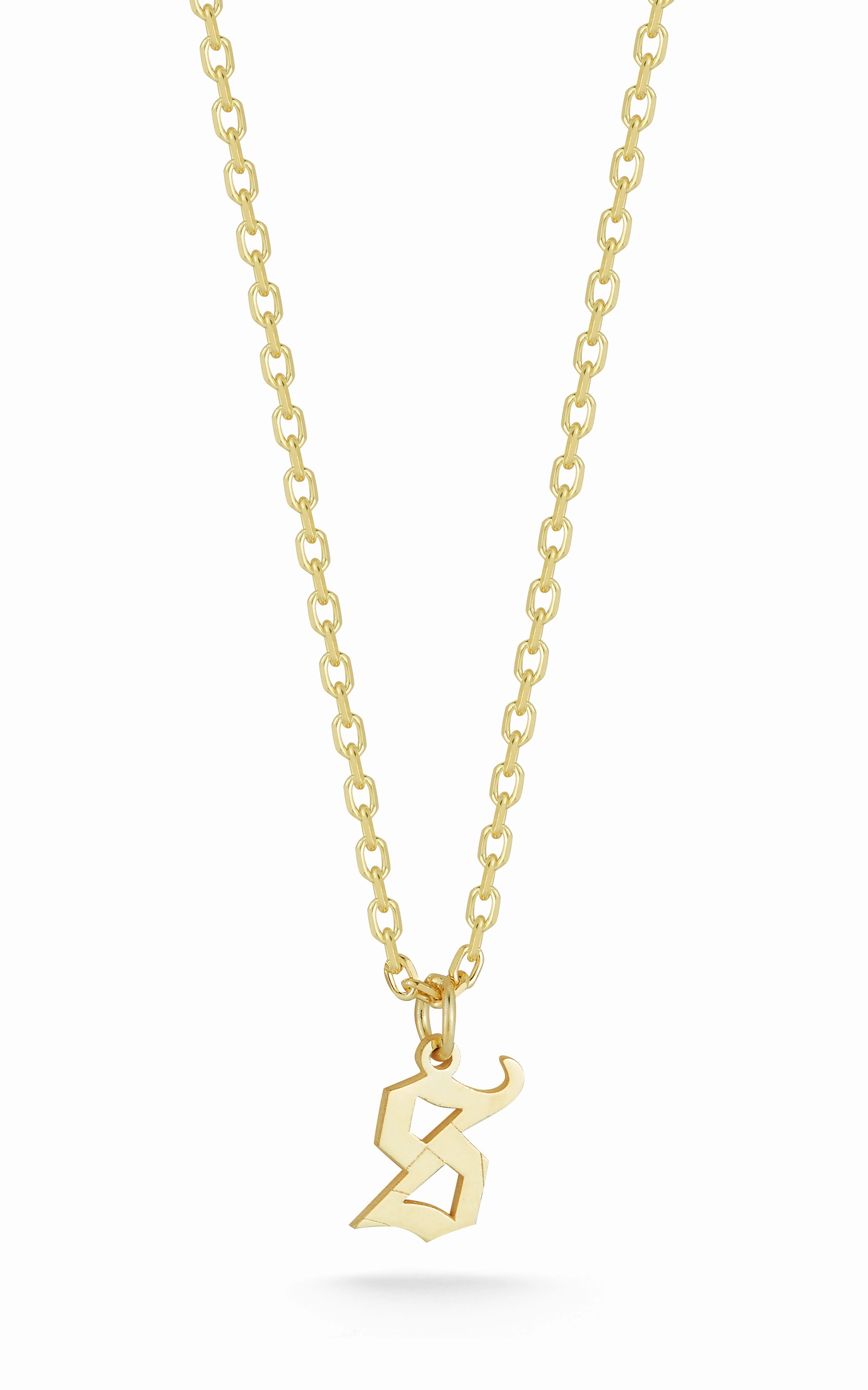 Daily Essential Gift Choice Tiny Gothic Initial Necklace