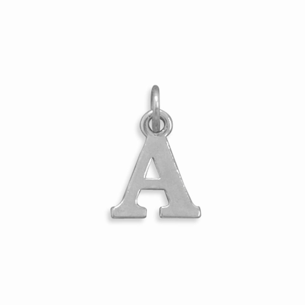 Sophisticated Vibe Soft Contrast Greek Alphabet Letter Alpha Charm Sterling Silver - Made in the USA