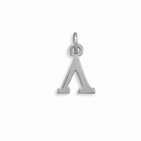 Classic Jewelry Elegant Gifts Greek Alphabet Letter Lambda Charm Sterling Silver - Made in the USA