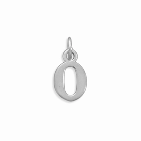 Simple Touch Greek Alphabet Letter Omicron Charm Sterling Silver - Made in the USA