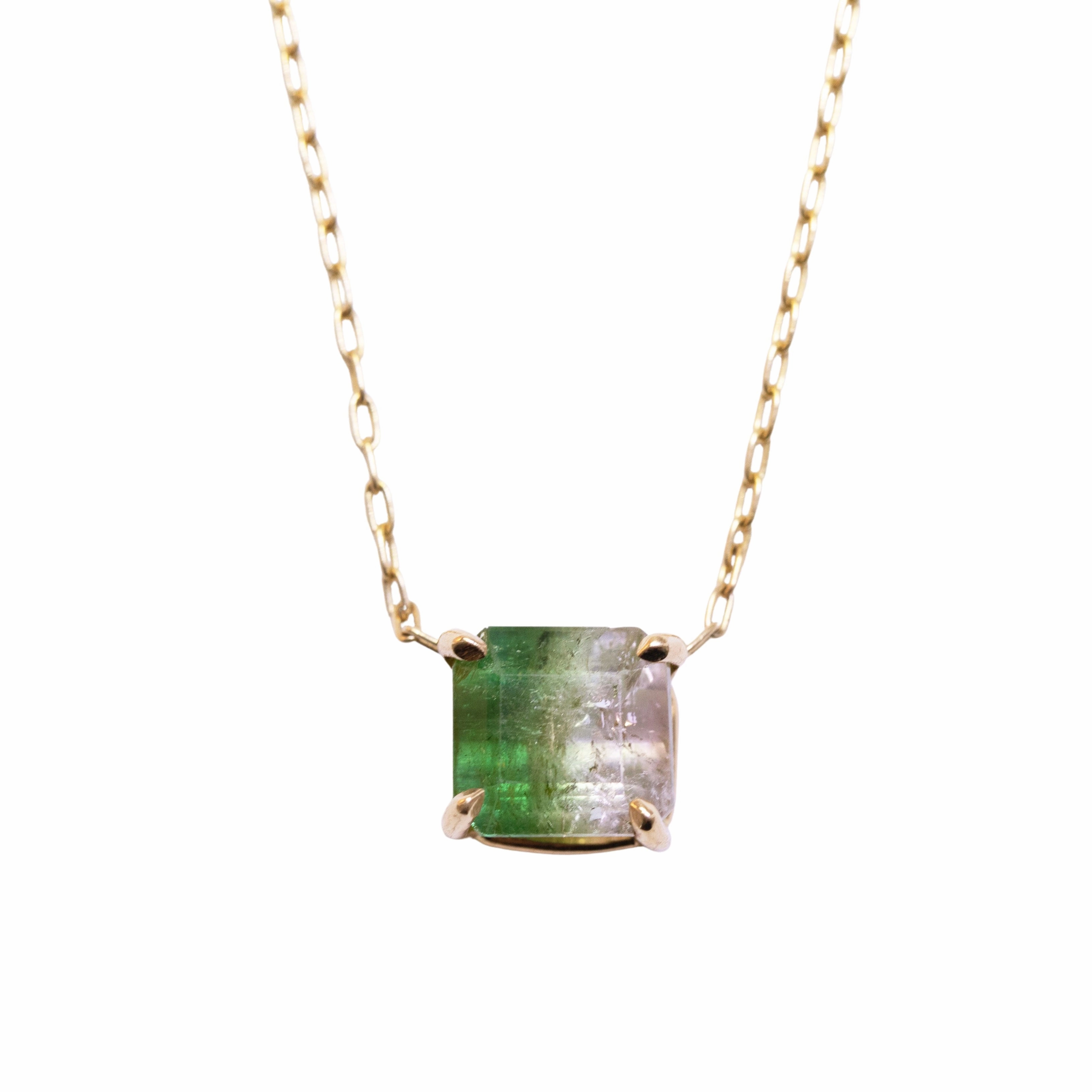Comfortable Adornment Rarely Worn Piece Green Tourmaline Rock Candy Necklace - 14k Gold