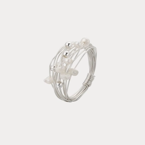 Sterling Silver Interlocking Ring light texture Luxury piece