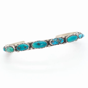 Modern Radiance Seasonal Pairing Hallmark RS Navajo Handmade Sterling Silver Turquoise Cuff Bracelet