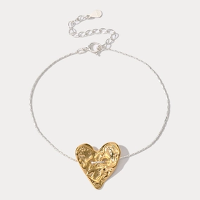 Golden Heart Silver Bracelet Develop Character
