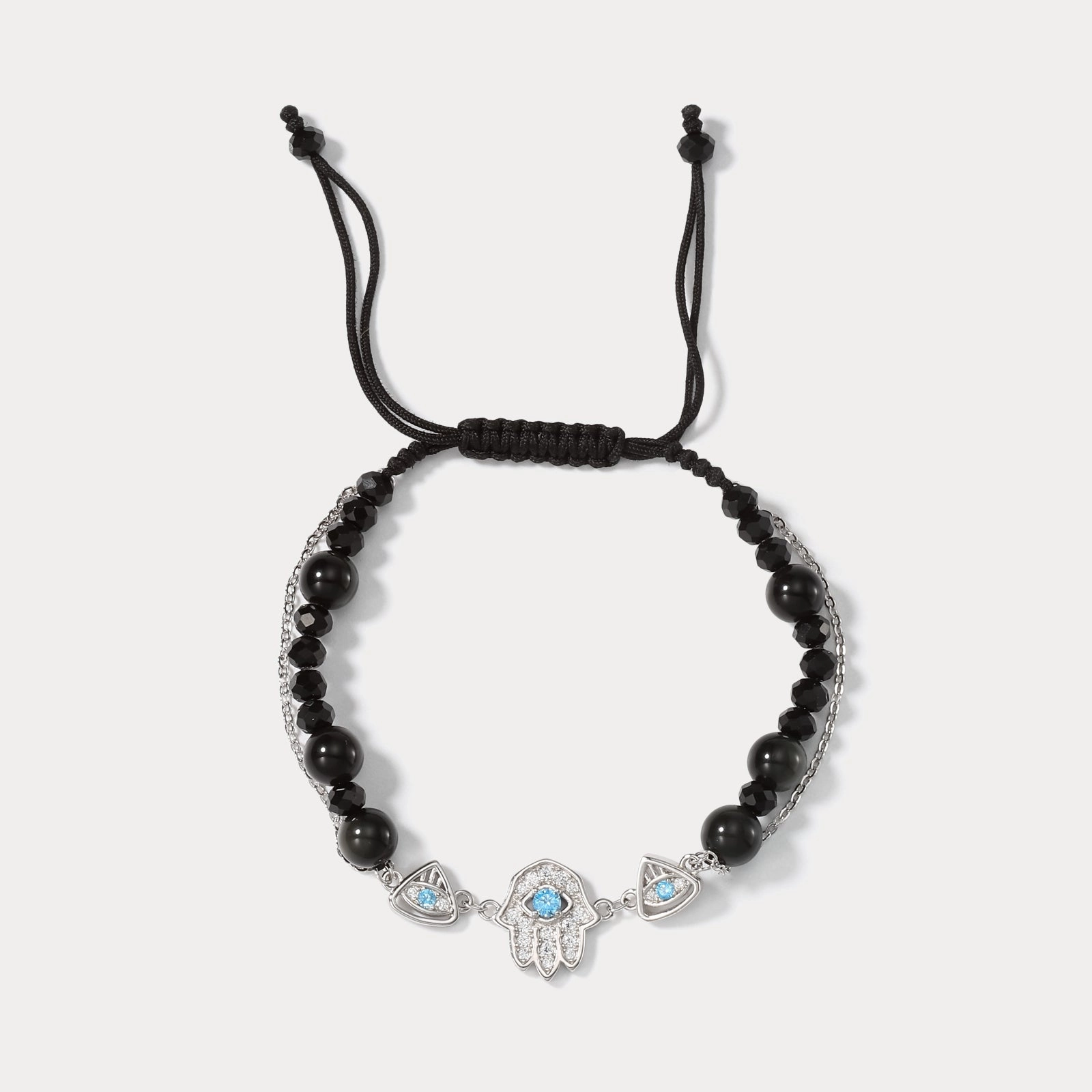 Hamsa Hand Braided Bracelet Chic Edge