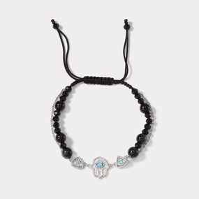 Hamsa Hand Braided Bracelet Chic Edge
