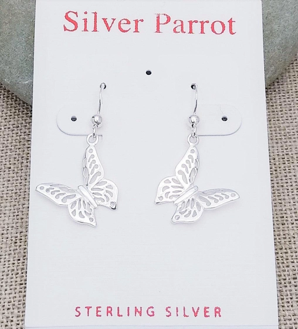 Event Glow Sterling Silver Cutout Butterfly Earrings