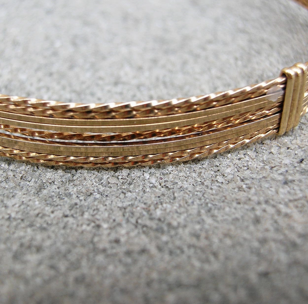 14kt Gold Filled 10-Strand Wire Wrapped Bracelet  TTSSTTSSTT Traditionally Sharp