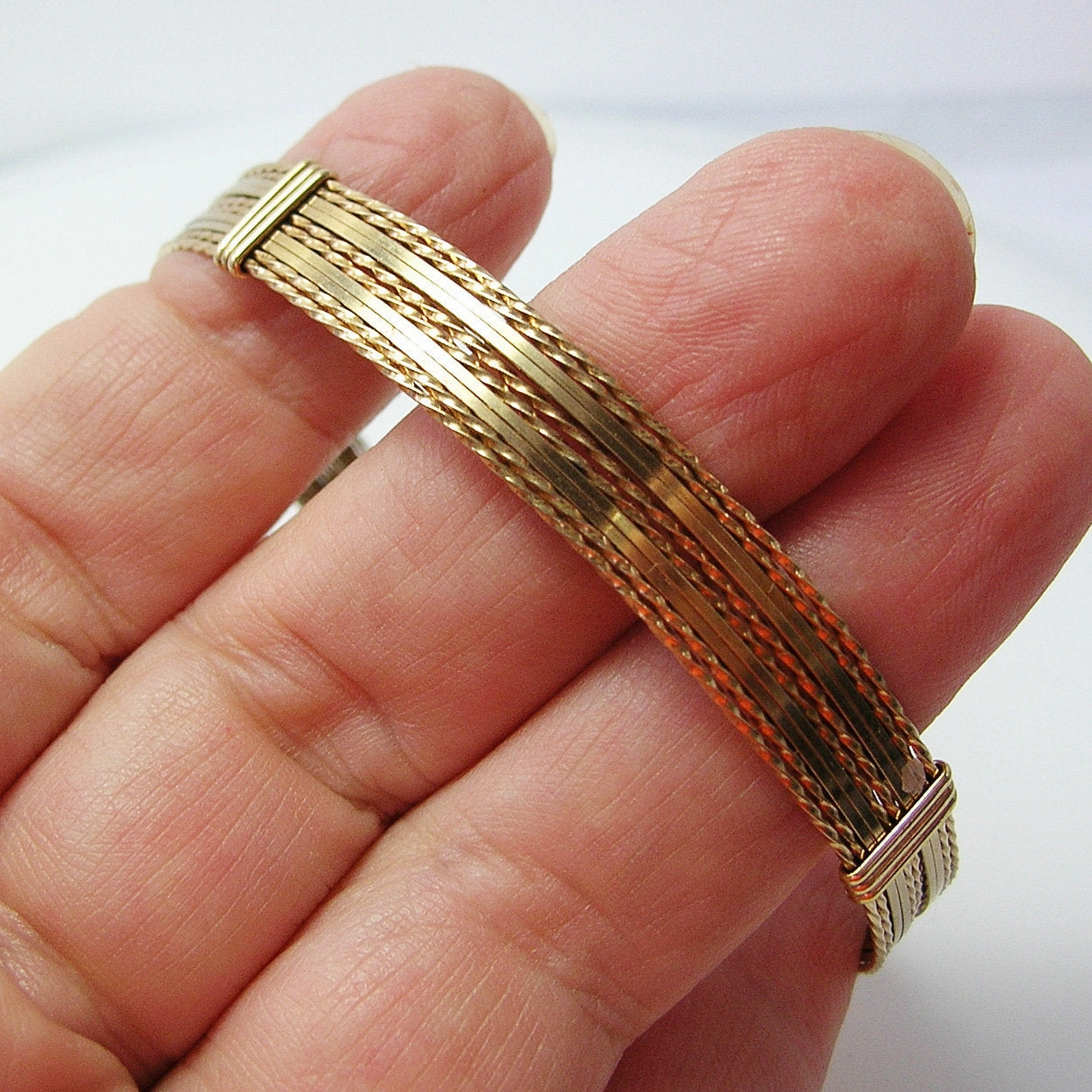 Quiet Luxury Honored Amalgamations 14kt Gold Filled 10-Strand Wire Wrapped Bracelet  TTSSTTSSTT