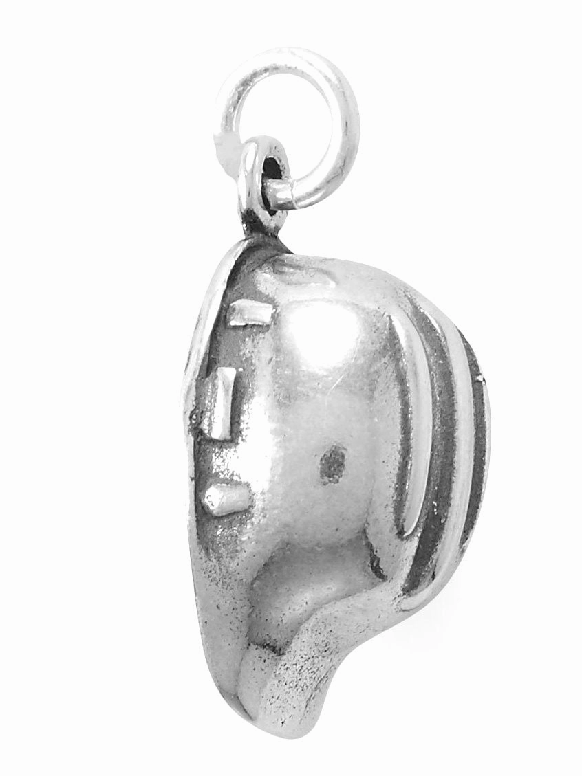 Cozy Glam Hard Hat Construction Charm 3-D Sterling Silver