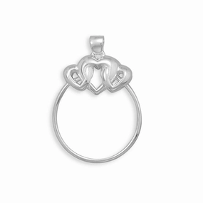 Dazzling Shine Heart Charm Holder Pendant on Charms and Make it Uniquely Yours Sterling Silver
