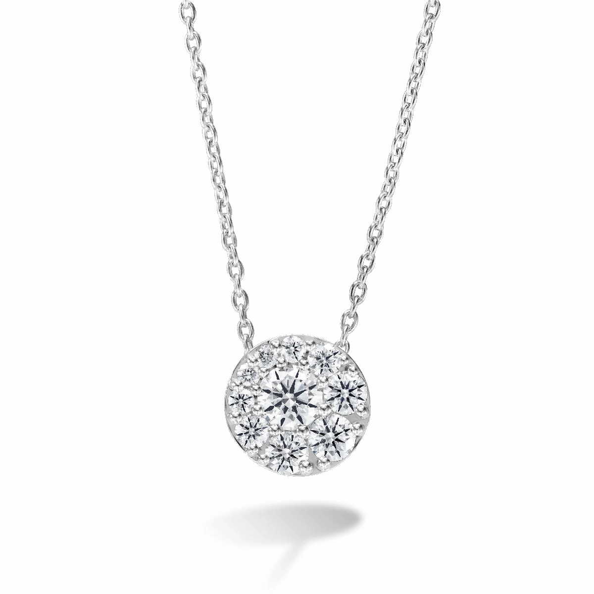Personal expression Hearts On Fire 18K White Gold Tessa Diamond Cluster Pendant with a 18K White Gold Link Necklace (0.25ctw)