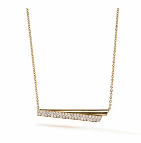 Hearts On Fire 18K Yellow Gold Inside/Out Diamond Flip Necklace (.98ctw) Adult Chain Accessory Timeless Mood