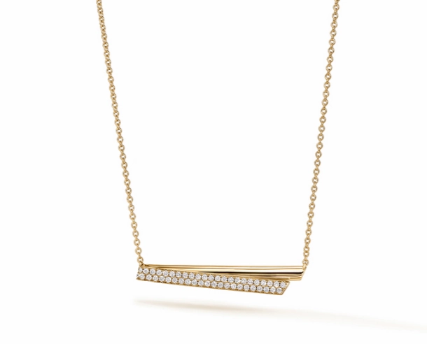 Initial Adornment Romantic Event Hearts On Fire 18K Yellow Gold Inside/Out Diamond Flip Round Shape Diamond Necklace (.34ctw)