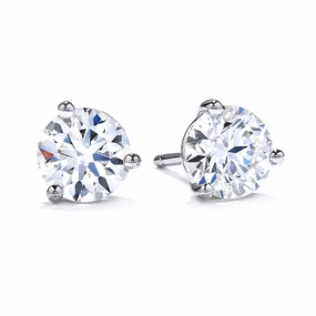 Festive Item Hearts On Fire 1ctw Round Solitaire/Stud Diamond Earrings in 18K White Gold (1.06ctw)