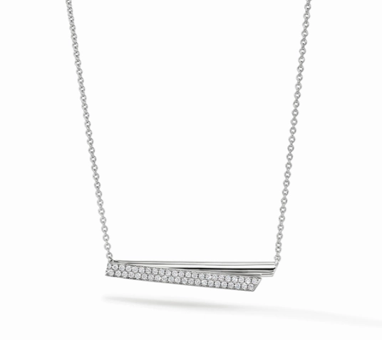 Wonderful Design Hearts on Fire Inside Out 18K White Gold Round Shape Diamond Necklace (.34ctw)