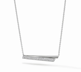 Wonderful Design Hearts on Fire Inside Out 18K White Gold Round Shape Diamond Necklace (.34ctw)