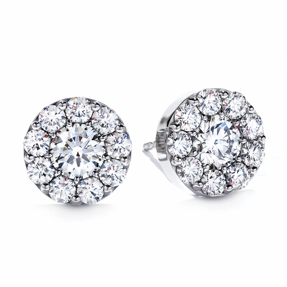 Hearts On Fire Round Solitaire/Stud Diamond Earrings in 18K White Gold (.50ctw) Adorable Piece