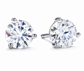 Modern Must-Have Hearts On Fire Round Solitaire/Stud Diamond Earrings in 18K White Gold (.75ctw)