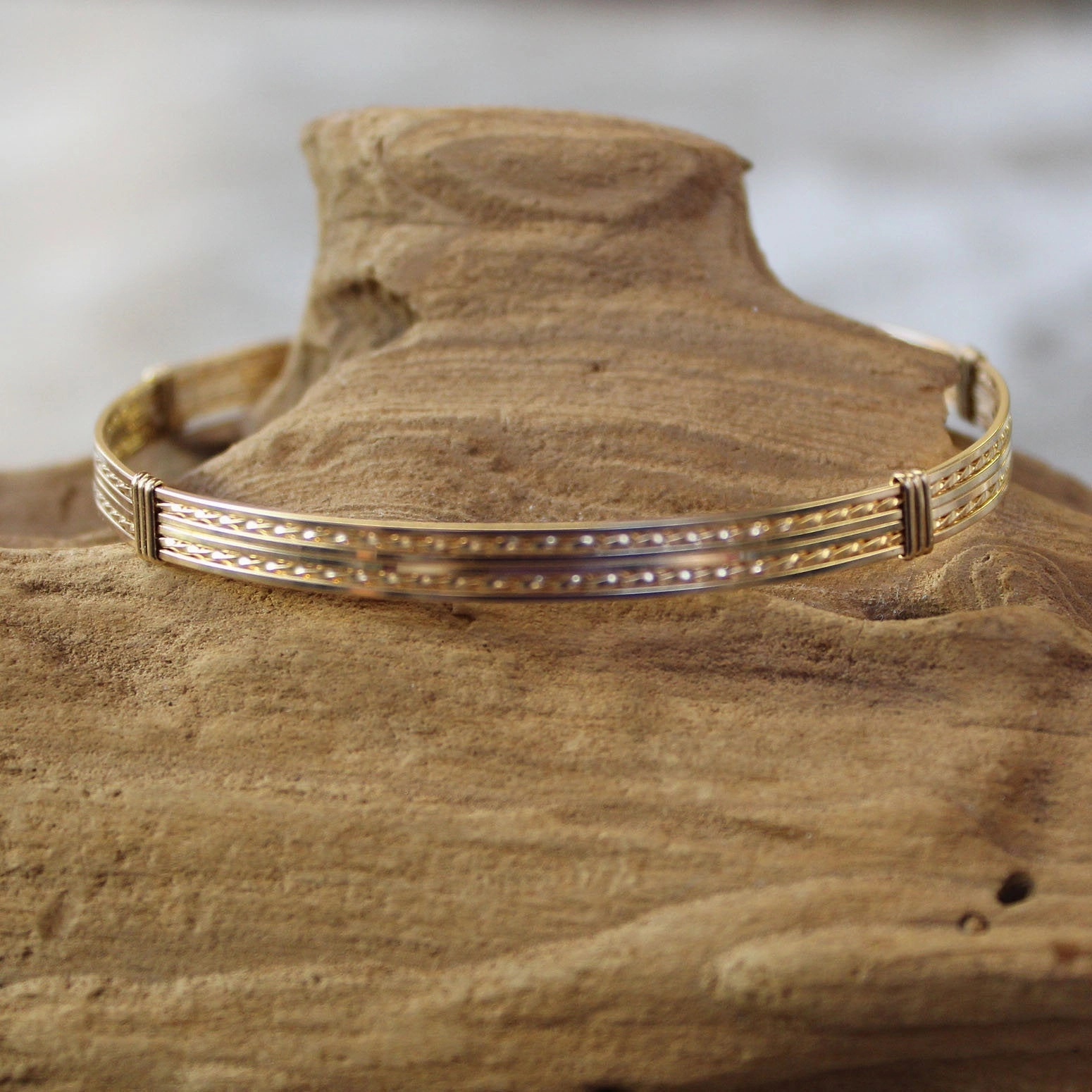 Unforgettable Combinations 14kt Gold Filled Wire Wrapped Stackable Bracelet  STSSTS