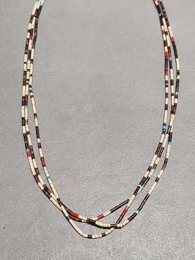 Heishi Coral Turquoise Kewa Necklace - Handmade Native American Effortless Charm Gift Appeal