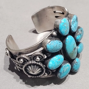 Style Essential Hemerson Brown Sterling Silver Turquoise Cuff - Handmade Native American