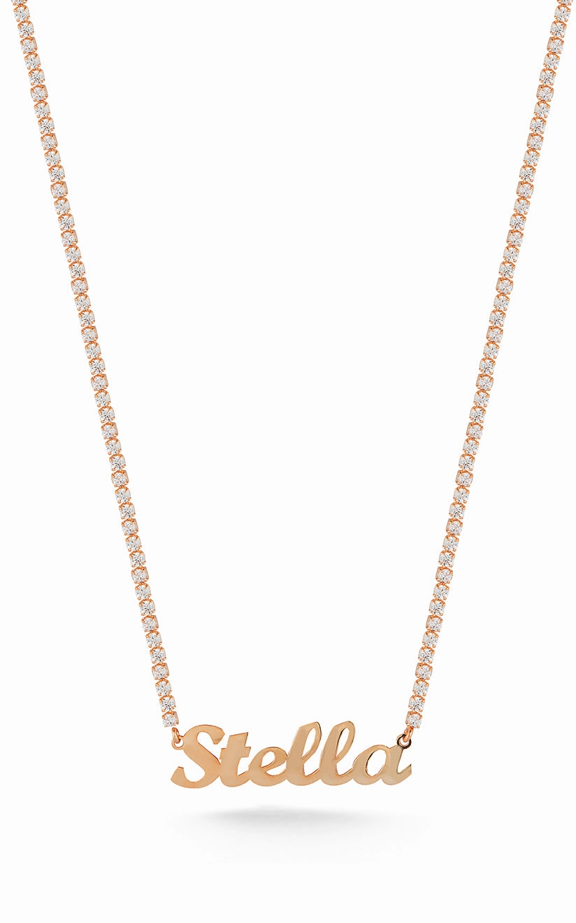 Artistic Accent Tennis Script Name Necklace
