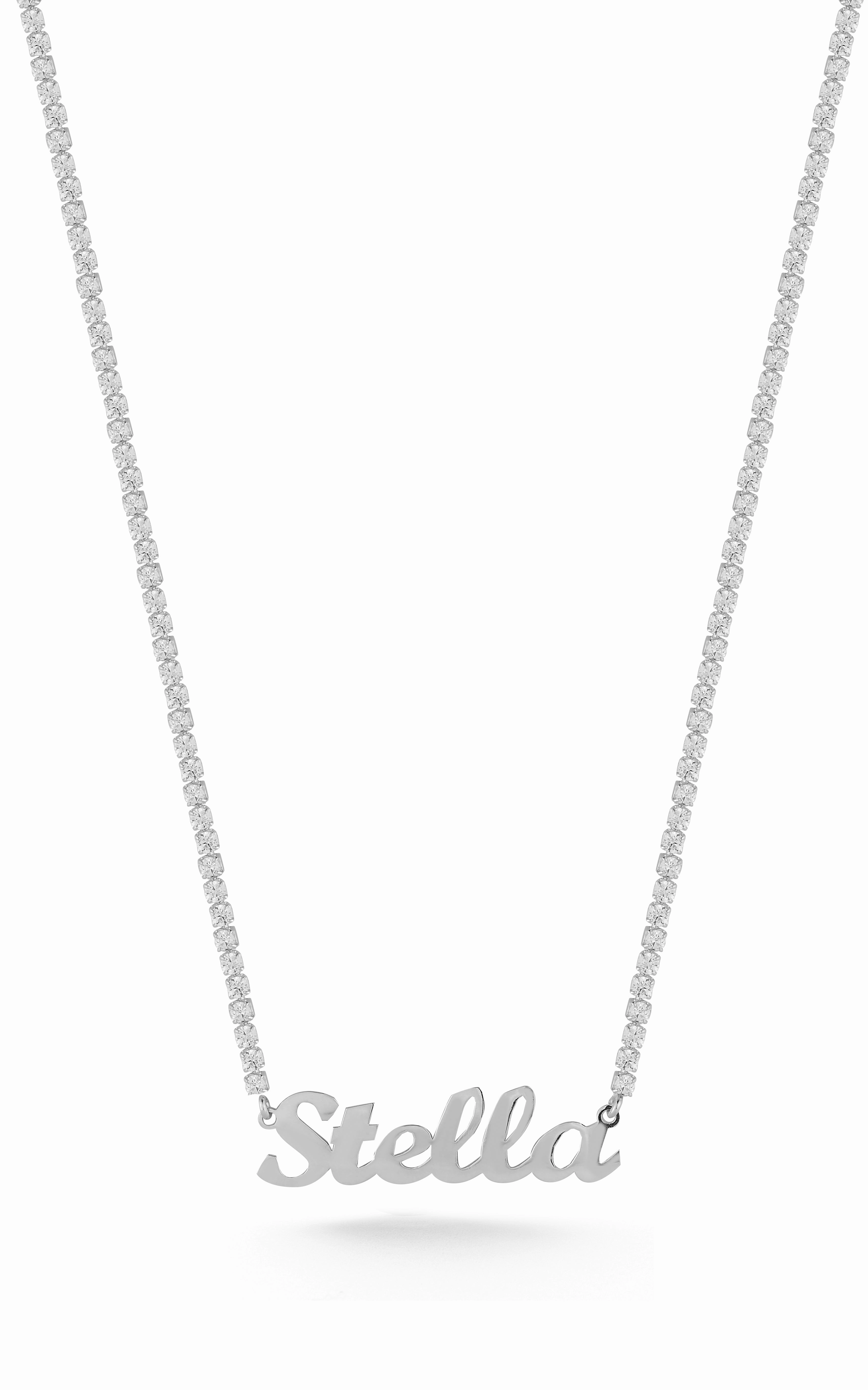 Tennis Script Name Necklace Displaying Piece