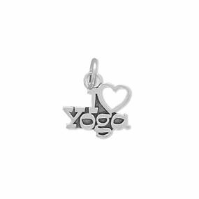 Delicate Style Signature Style I Love Yoga Charm Sterling Silver - Made in the USA