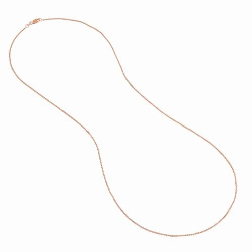 Rose Gold-plated Silver Wheat Chain 1.25mm Width - 24 inch Luxury Impression Pure Highlight