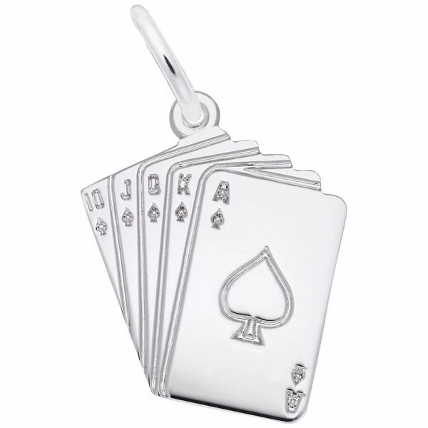 Artisan Finish Royal Flush Cards Charm