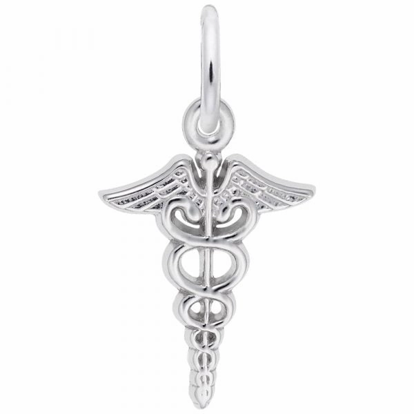 Small Caduceus Charm Glamorous Finish