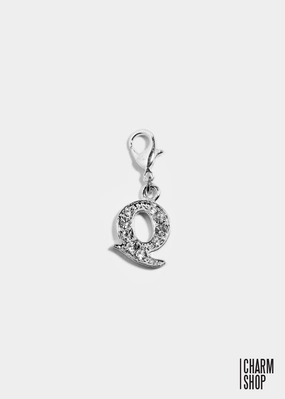 Timeless Fashion Glamorous Appeal Silver Clear Initial Q Dangle Charm