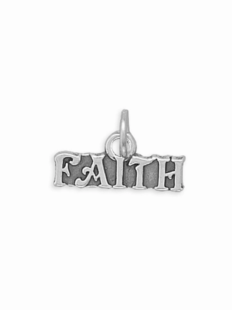Fashionable Jewelry Handmade Jewelry Pieces Faith Charm Sterling Silver Message - Made in the USA