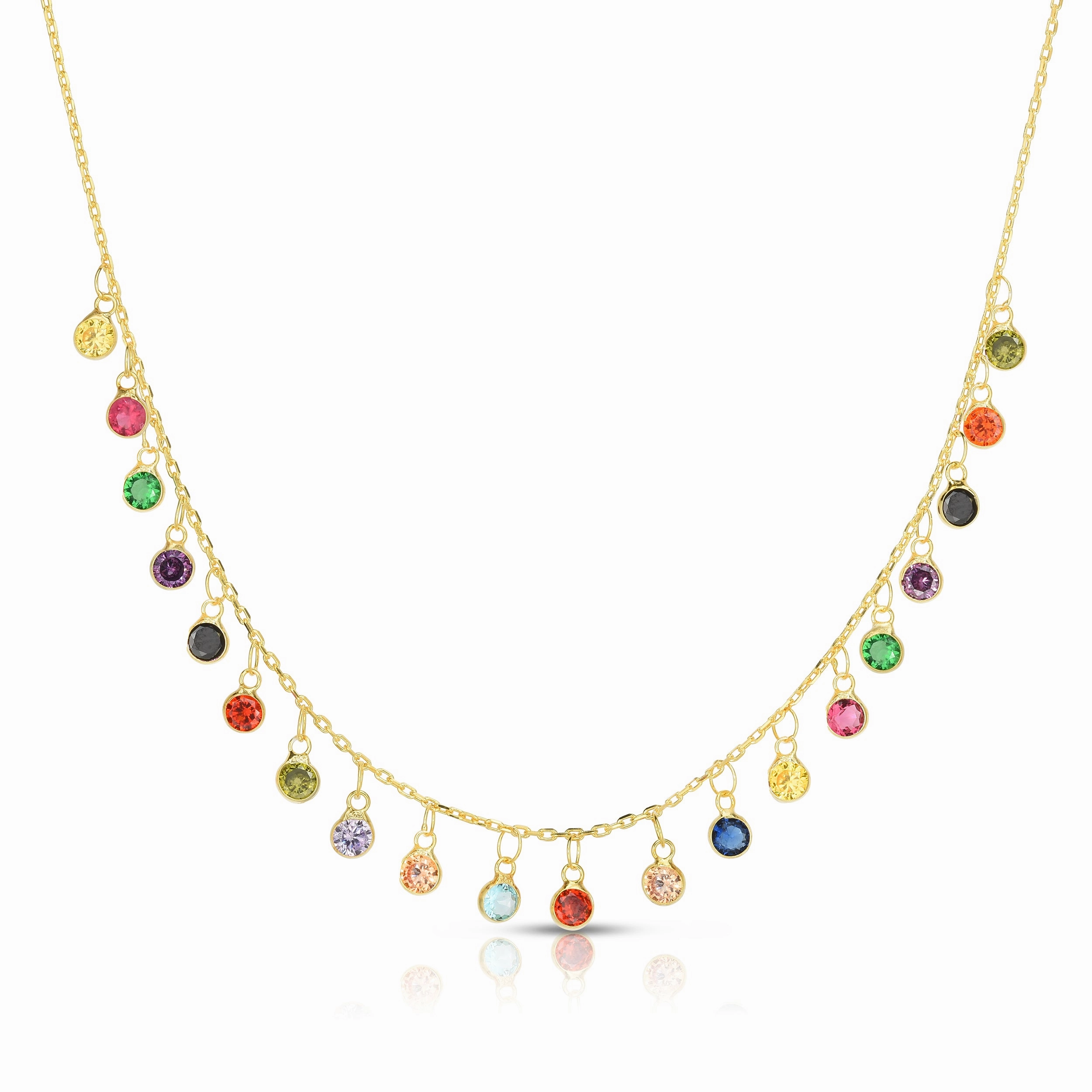 Superb Adornment Dangling CZ Charm Necklace