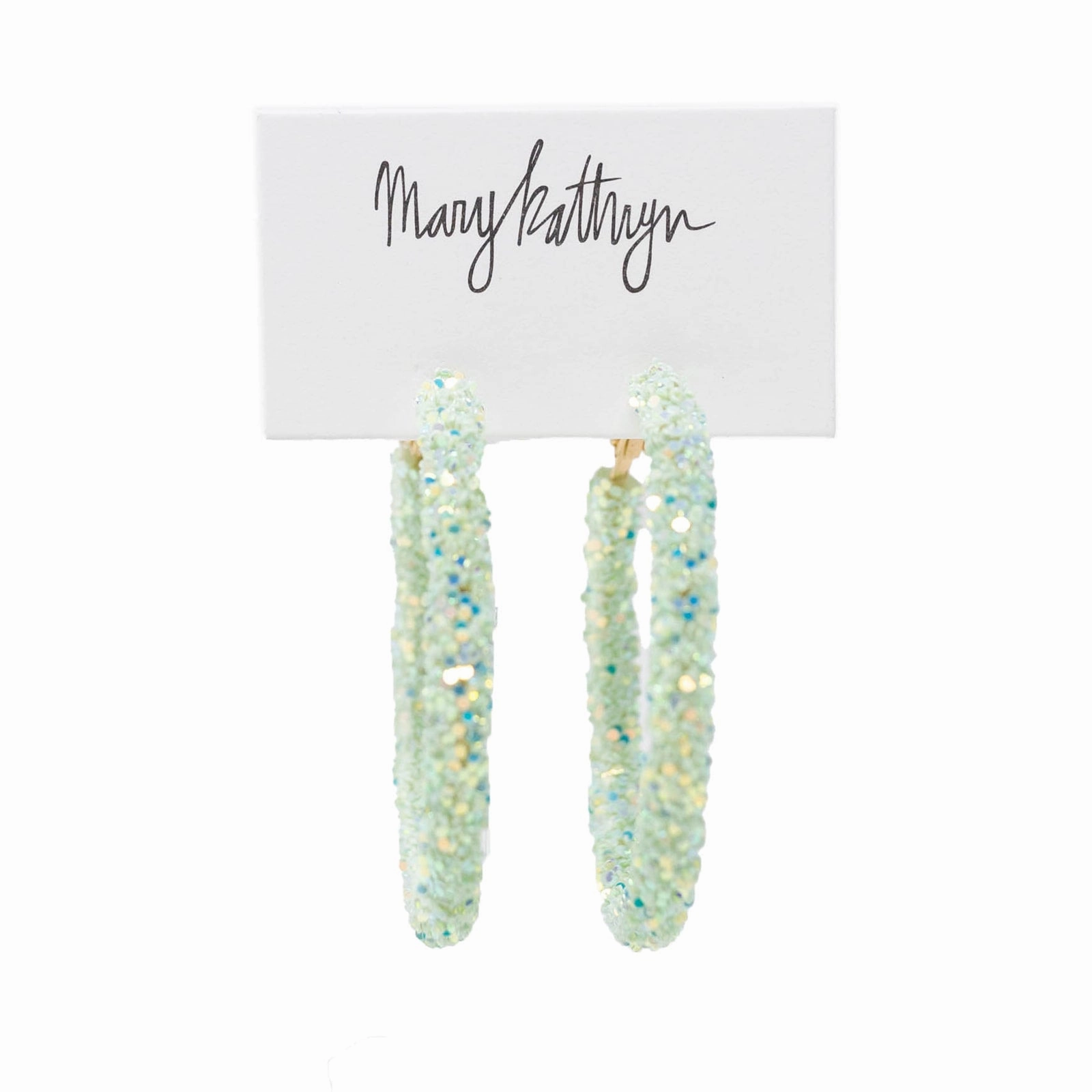 Mint Glitter Hoops Durable Adornment