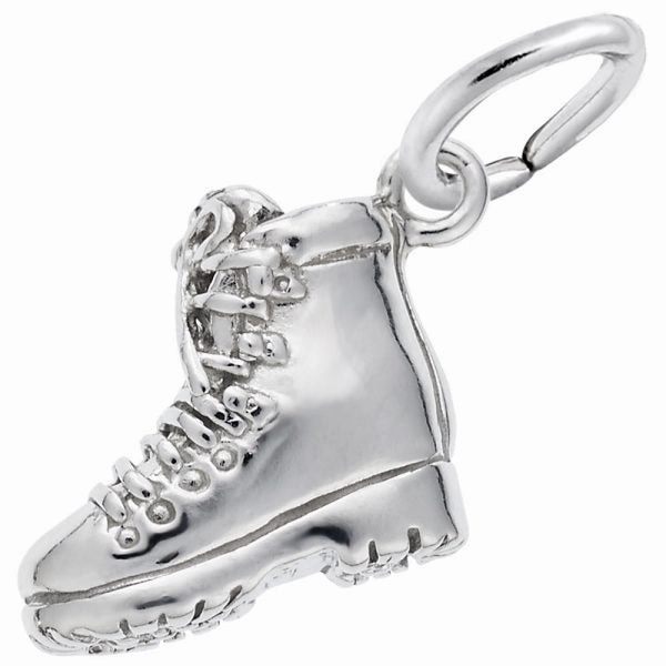 Hiking Boot Charm Radiant Finish Muted Glow