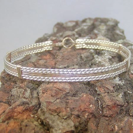 Core Item Rare Beauty Two-Tone Sterling Silver & Gold Filled Wirewrapped Bracelet  TTSSTT