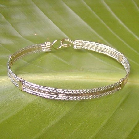 Unparalleled Worth Two-Tone Sterling Silver & Gold Filled Wirewrapped Bracelet  TTSSTT