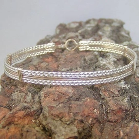 Core Item Rare Beauty Two-Tone Sterling Silver & Gold Filled Wirewrapped Bracelet  TTSSTT