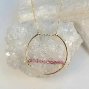 Lunada Necklace - 14k Gold-Fill   Pink Tourmaline Casual Gathering High-End Gift